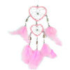 Handmade Heart Dream Catcher with Feather Car Wall Hanging Decor