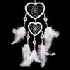 Handmade Heart Dream Catcher with Feather Car Wall Hanging Decor