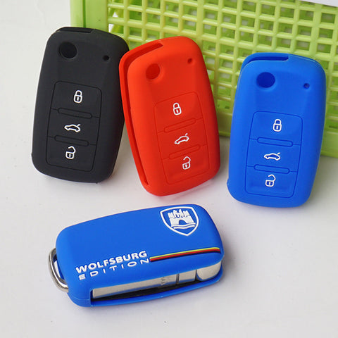 Silicone rubber car key fob case protected