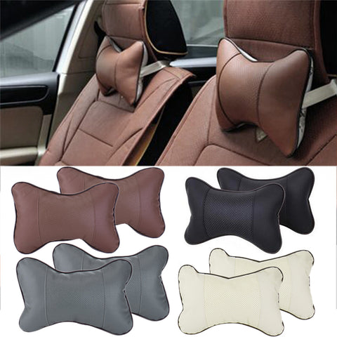 2PCS Car headrest leather auto supplies neck headrest Warm  Auto safety headrest