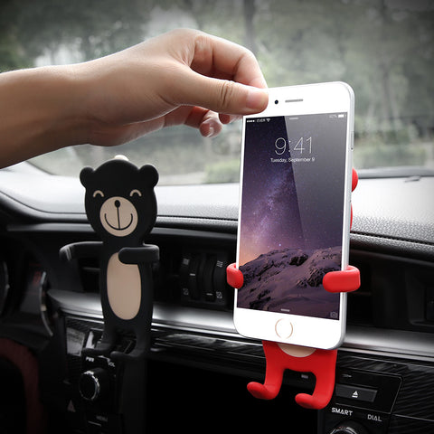 Cartoon Bear Car Phone Holder 360 Rotating